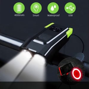 ✅2000mAh 4000mAh Bicycle Light With Horn USB Rechargeable 800 Lumens LED Light For Bike Cycling