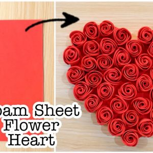 Foam Flower Heart Wall Hanging | DIY | Wall Decor | Wall Hanging Making With Flowers